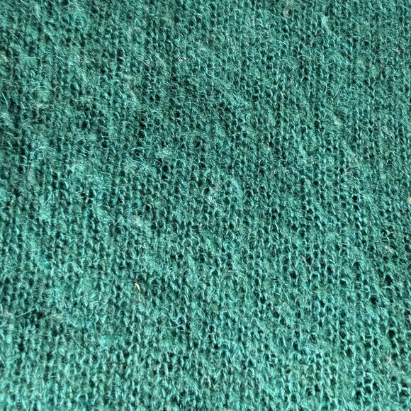 Emerald green mohair wool blend V -neck cardigan 3/4 sleeves size S - Picture 7 of 10